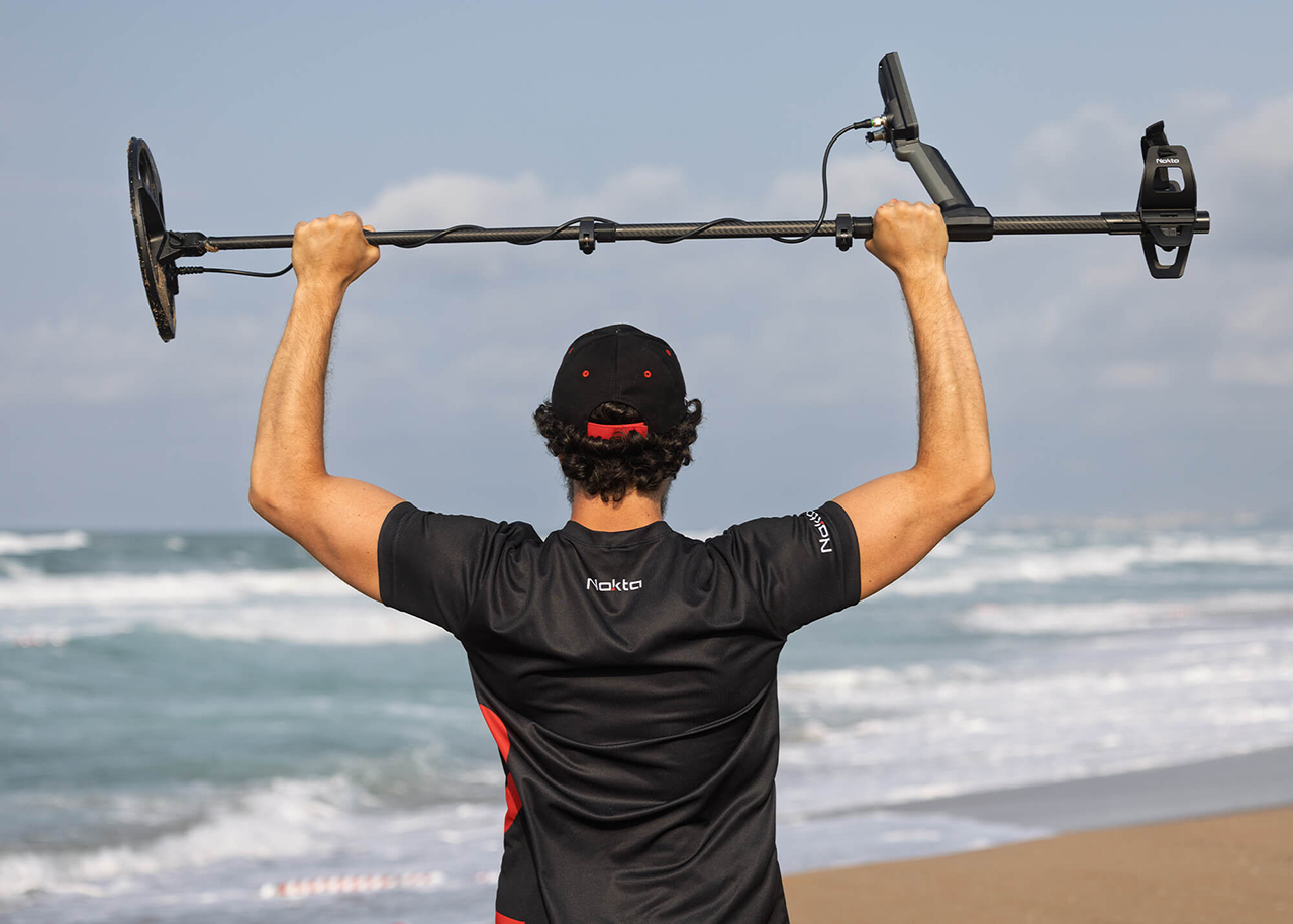 Nokta Legend 2 SMF Metal Detector Held High